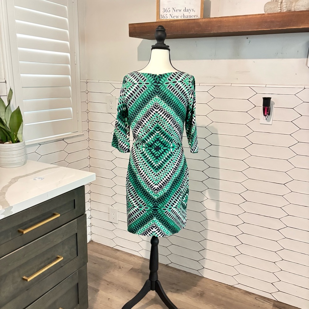 Emerald Patterned Midi Dress